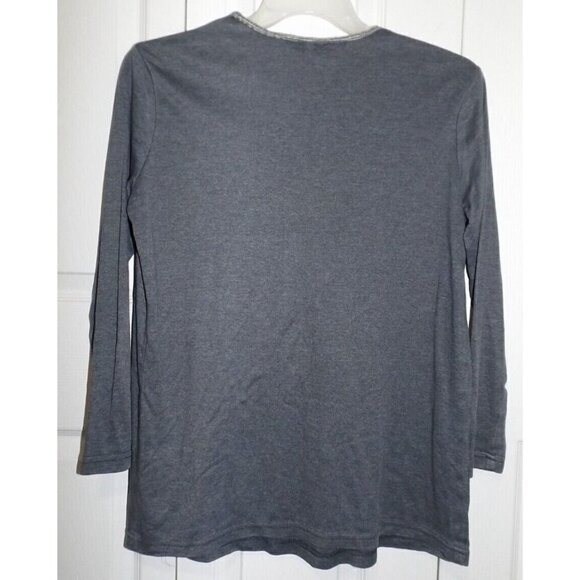 Baby's Nest Maternity Medium Deep Gray Long Sleeve Round Neck Tunic - Picture 3 of 4